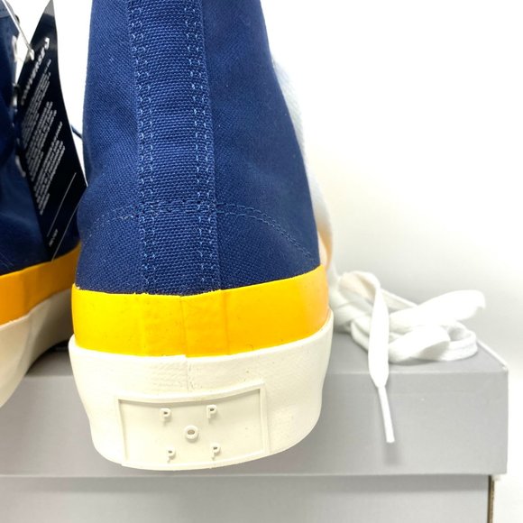 CONVERSE Mens 169006C JACK PURCELL PRO P Navy Citrus Egret Canvas Hi Top Sneaker - Picture 4 of 12
